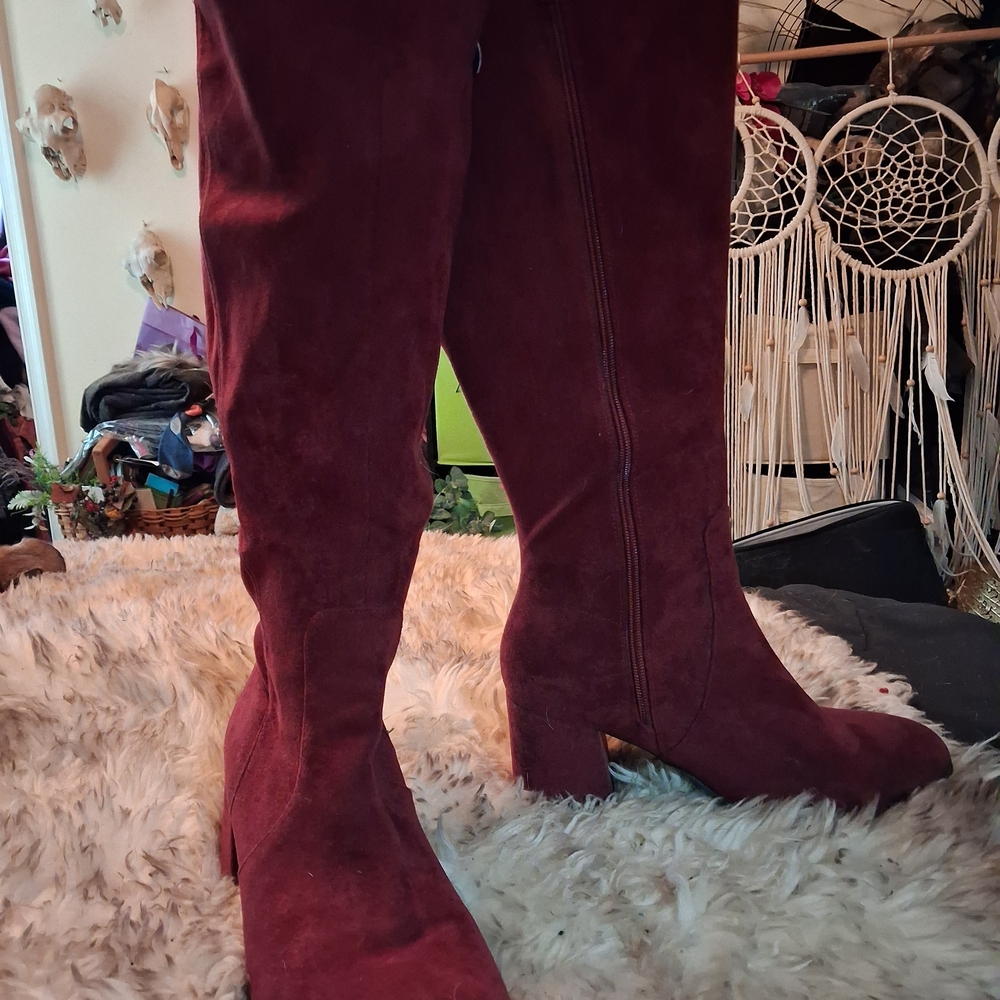 Torrid Burgundy Knee-High Boots 11ww